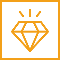 A diamond icon centered on a solid black background.